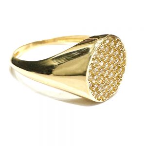Χρυσό Οβάλ πολύπετρο δαχτυλίδι σεβαλιέ