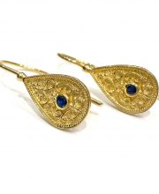 Βυζαντινά σκουλαρίκια με μπλε πέτρες