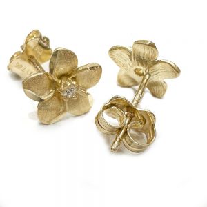 Χρυσά σκουλαρίκια με λουλούδια