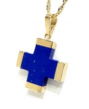 Τετράγωνος σταυρός με μπλε λαπις μεσαίος