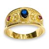 Βυζαντινό Δαχτυλίδι με μπλε και κόκκινες πέτρες