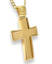 Αντρικός χρυσός σταυρός με περίγραμμα