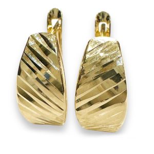 Κουμπωτά χρυσά σκουλαρίκια γραμμωτα