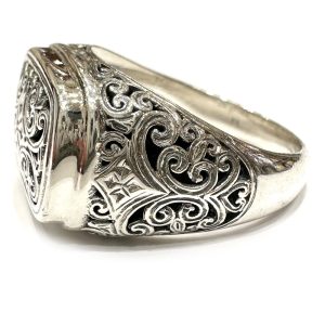 Ασημένιο βυζαντινό δαχτυλίδι σκαλιστό 