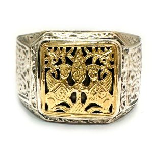 Ασημόχρυσο δαχτυλίδι με βυζαντινή παράσταση