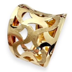 Χρυσό μοντέρνο δαχτυλίδι ματ γυαλιστερό