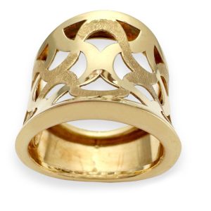 Χρυσό μοντέρνο δαχτυλίδι ματ γυαλιστερό