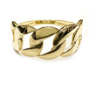 Χρυσό μοντέρνο δαχτυλίδι μεγάλοι κρίκοι