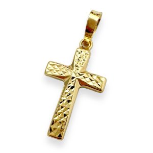 Χρυσός σταυρός με ανάγλυφα σχέδια