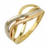 Χρυσό τρίχρωμο δαχτυλίδι λουστρατο