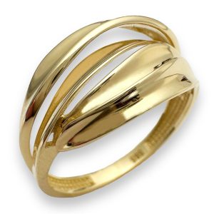 Χρυσό μοντέρνο δαχτυλίδι "κυματιστό"