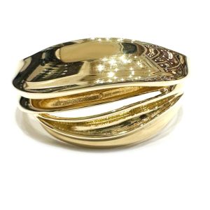 Χρυσό μοντέρνο δαχτυλίδι "κυματιστό"